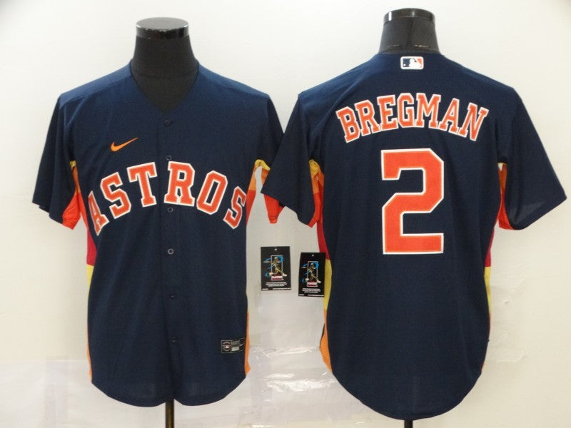 Men's Houston Astros Alex Bregman #2 Navy Replica Baseball Jersey1