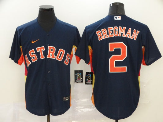 Men's Houston Astros Alex Bregman #2 Navy Replica Baseball Jersey1