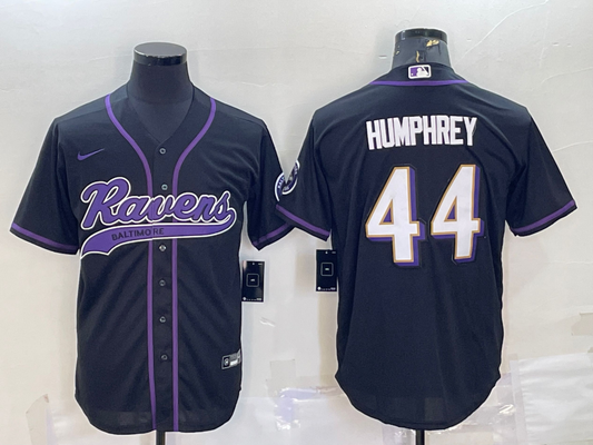 Men's Baltimore Ravens Marlon Humphrey #44 Black Game Jersey1 Joint Edition