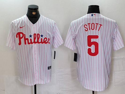 Men's Philadelphia Phillies Bryson Stott #5 White Home Limited Player Jersey1