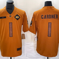 Men's New York Jets Ahmad Sauce Gardner #1 Brown 2023 Salute To Service Limited Jersey1