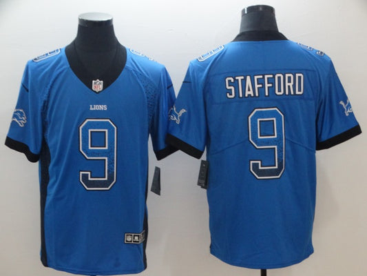 Men's Detroit Lions Matthew Stafford #9 Blue Game Jersey1