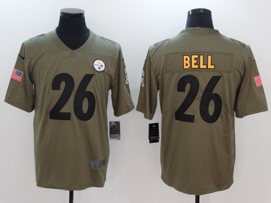 Men's Pittsburgh Steelers LeVeon Bell #26 Brown Game Jersey1