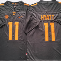 Men's Tennessee Volunteers Jalin Hyatt #11 Black Player Game Jersey