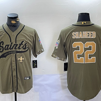 Men's New Orleans Saints Rashid Shaheed #22 Olive Salute To Service Game Jersey1