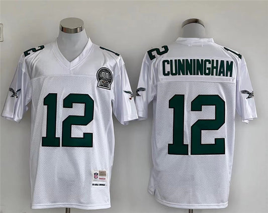 Men's Philadelphia Eagles Randall Cunningham Mitchell & Ness White Legacy Replica Jersey1
