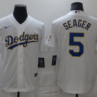 Men's Los Angeles Dodgers Corey Seager #5 White Replica Baseball Jersey1