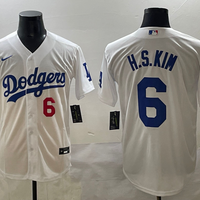 Men's Los Angeles Dodgers Hyeseong Kim #6 White Home Limited Player Jersey