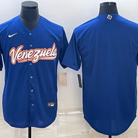 Men's 2023 World Baseball Classic Venezuela Blue Blank Jersey1