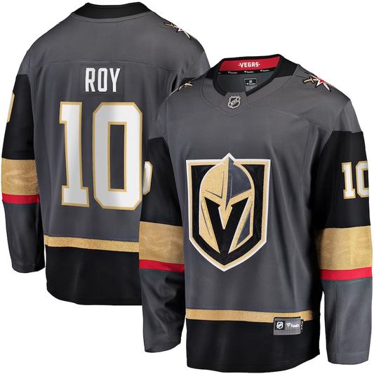 Men's Vegas Golden Knights Nicolas Roy #10 Gray Home Breakaway Player Jersey1