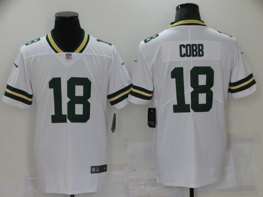 Men's Green Bay Packers Randall Cobb #18 White Game Player Jersey1