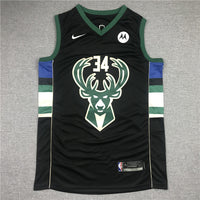 Men's Milwaukee Bucks Giannis Antetokounmpo #34 Black Player Jersey1