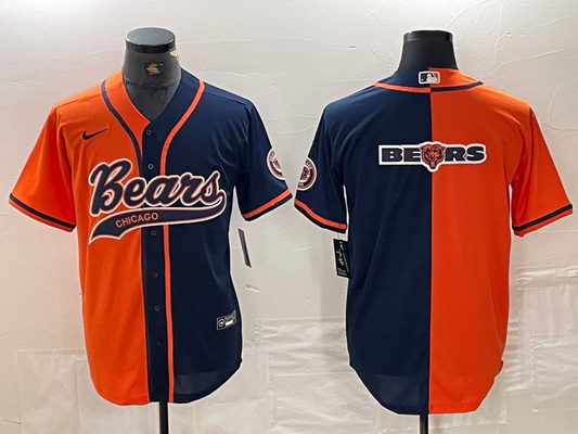 Men's Chicago Bears Orange/Navy Game Jersey1 Joint Edition