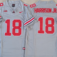 Men's Ohio State Buckeyes Marvin Harrison JR #18 Gray Player Game Jersey
