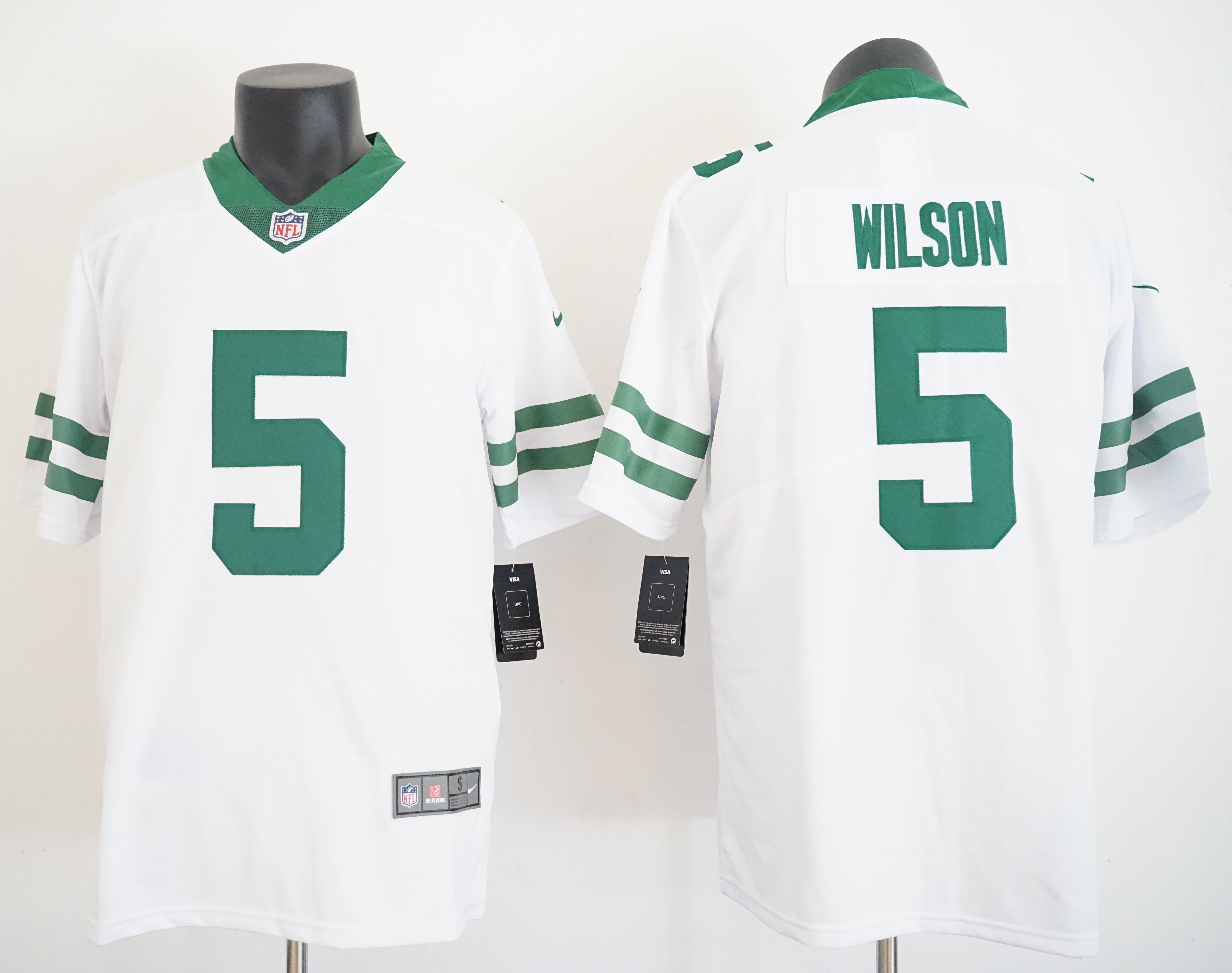 Men's New York Jets Garrett Wilson #5 Legacy White Game Jersey