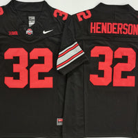 Men's Ohio State Buckeyes Treveyon Henderson #32 Black Game Jersey