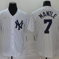 Men's New York Yankees Mickey Mantle #7 White Replica Player Jersey1