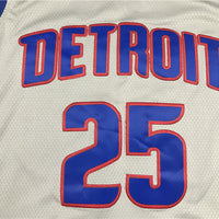 Men's Detroit Pistons Derrick Rose #25 Silver Swingman Jersey1