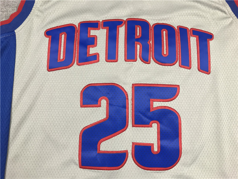 Men's Detroit Pistons Derrick Rose #25 Silver Swingman Jersey1