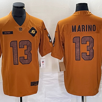 Men's Miami Dolphins Dan Marino #13 Brown 2023 Salute To Service Retired Player Limited Jersey1