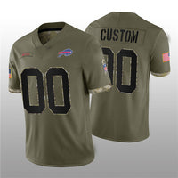 Custom1 Buffalo Bills ACTIVE PLAYER 2022 Olive Salute To Service Limited Stitched Jersey1 Football Jersey1