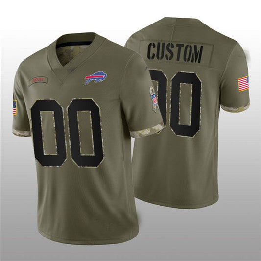 Custom1 Buffalo Bills ACTIVE PLAYER 2022 Olive Salute To Service Limited Stitched Jersey1 Football Jersey1