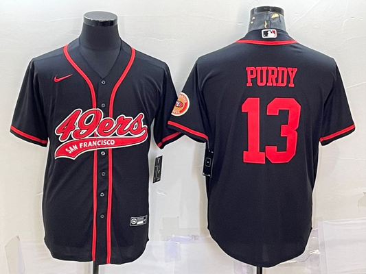 Men's San Francisco 49ers Brock Purdy #13 Black Game Jersey1 Joint Edition