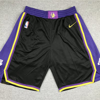 Men's Los Angeles Lakers Black Hardwood Classics Basketball Shorts1