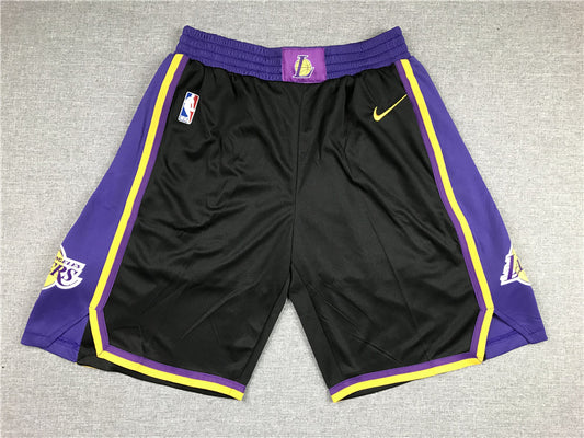 Men's Los Angeles Lakers Black Hardwood Classics Basketball Shorts1