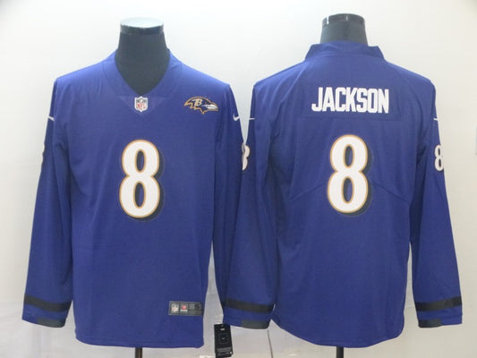 Men's Baltimore Ravens Lamar Jackson #8 Purple Player Game Jersey1