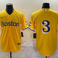 Men's Boston Red Sox Ceddanne Rafaela #3 Gold City Connect Replica Player Jersey