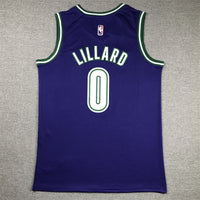 Men's Milwaukee Bucks Damian Lillard #0 Purple Swingman Jersey1 - Classic Edition