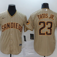 Men's San Diego Padres Fernando Tatis Jr. #23 Stitched Khaki Jersey1