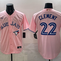Men's Toronto Blue Jays Ernie Clement #22 Pink Replica Player Jersey