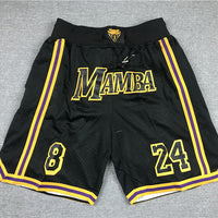 Men's Los Angeles Lakers MAMBA Black Basketball Shorts1