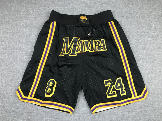 Men's Los Angeles Lakers MAMBA Black Basketball Shorts1