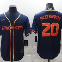 Men's Houston Astros Chas McCormick #20 Navy Space City Jersey1