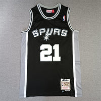 Men's San Antonio Spurs Tim Duncan Black Big & Tall Hardwood Classics Jersey1