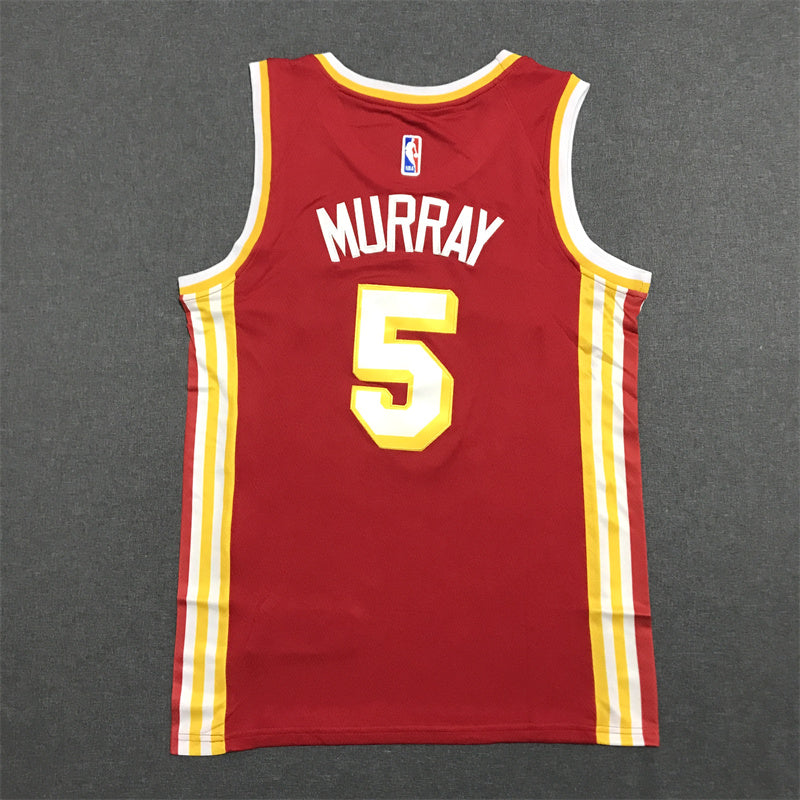 Men's Atlanta Hawks Dejounte Murray #5 Red Swingman Jersey1 - Icon Edition