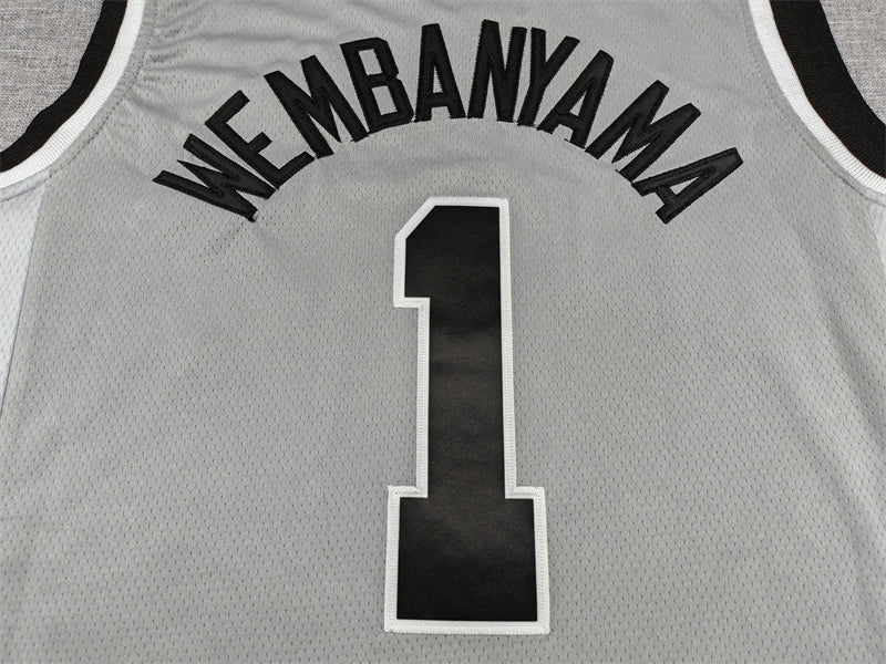 Men's San Antonio Spurs Victor Wembanyama #1 Silver Swingman Jersey - Statement Edition