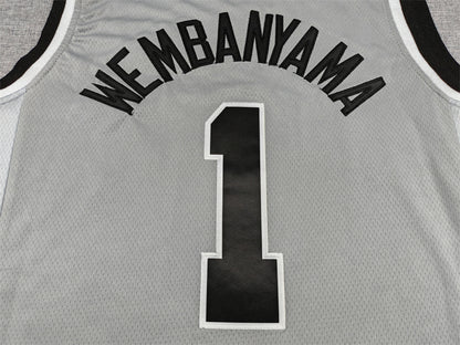Men's San Antonio Spurs Victor Wembanyama #1 Silver Swingman Jersey - Statement Edition