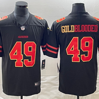 Men's San Francisco 49ers Gold Blooded #49 Black Game Jersey1