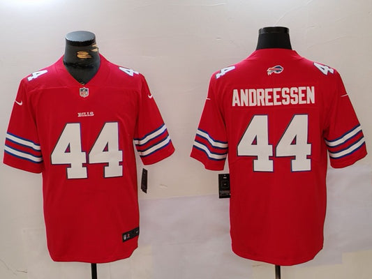Men's Buffalo Bills Joe Andreessen #44 Red Game Jersey1