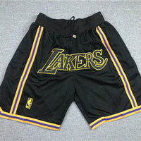 Men's Los Angeles Lakers Black Pro Shorts1 Stitched Size S-XXL