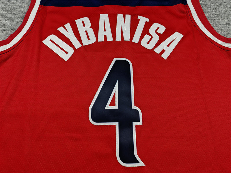 Men's Washington Wizards AJ Dybantsa #4 Red Swingman Jersey - Icon Edition