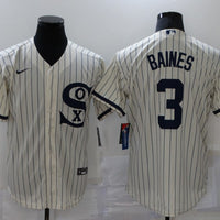 Men's Chicago White Sox Harold Baines #3 Beige Replica Baseball Jersey1
