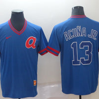 Men's Atlanta Braves Ronald Acuna Jr. #13 Blue Replica Player Jersey1
