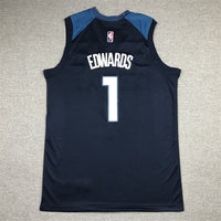 Men's Minnesota Timberwolves Anthony Edwards Navy 2021/22 Swingman Jersey1