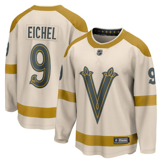 Men's Vegas Golden Knights Jack Eichel #9 Cream 2024 NHL Winter Classic Breakaway Player Jersey1