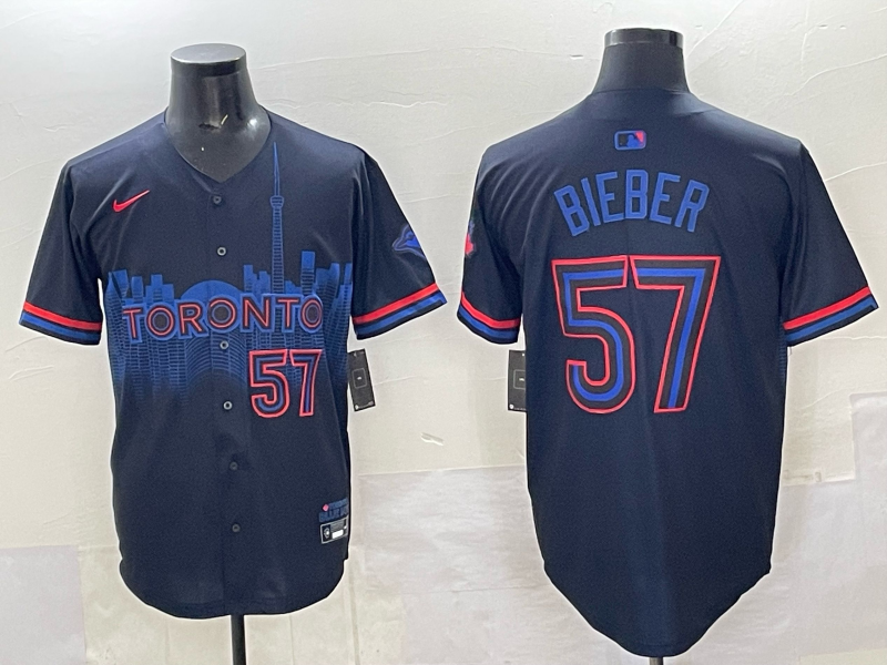 Men's Toronto Blue Jays Trevor Bieber #57 Black 2024 City Connect Limited Player Jersey